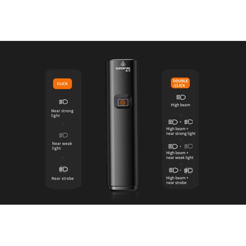 SUPERFIRE BL12 1300LM bicicleta luz delantera USB recargable 4800mAh LED faro bicicleta lámpara ciclismo