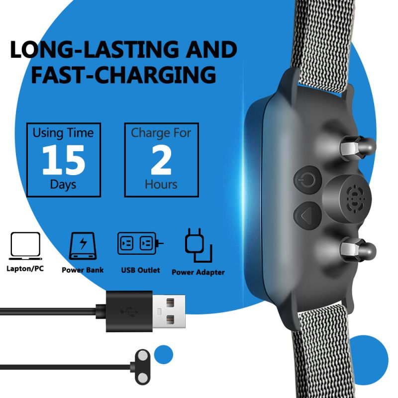 Dispositivo contra ladridos para perros y mascotas, Collar de entrenamiento ultrasónico eléctrico inteligente pequeño para perros, deja de ladrar