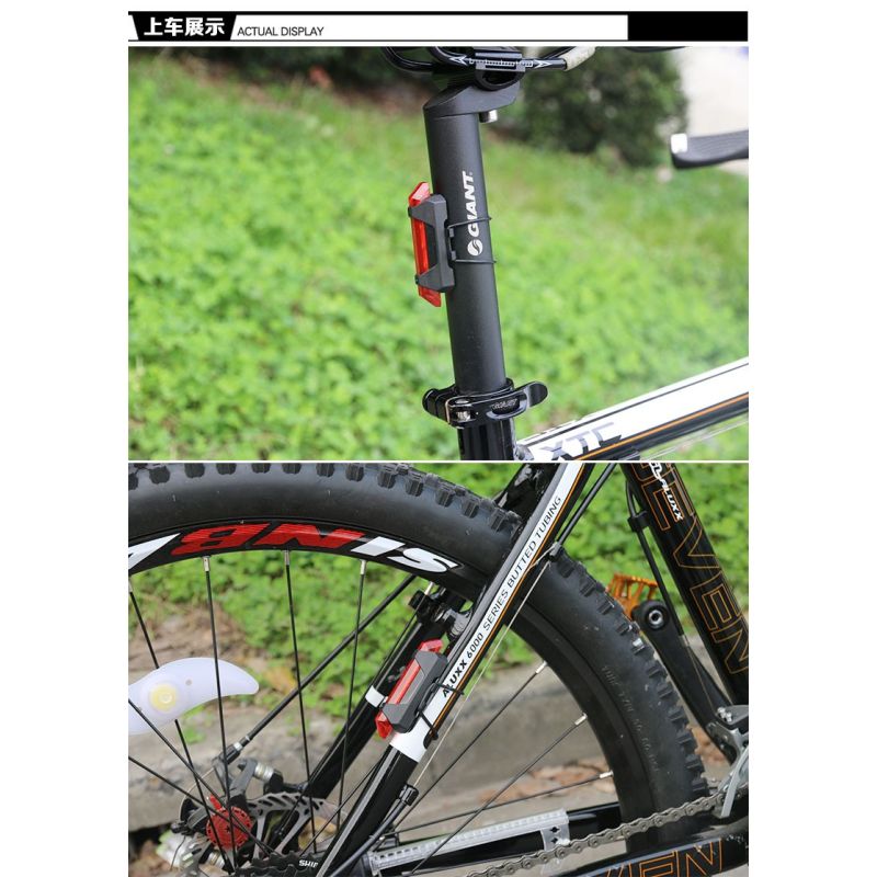 Portátil USB recargable bicicleta trasera seguridad trasera luz luz trasera