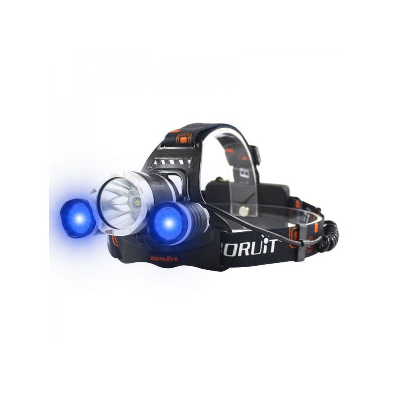 Boruit RJ-3000 LED FIGURARIO T6 Luz blanca y 2 x XPE R5 Luz verde LED Faro