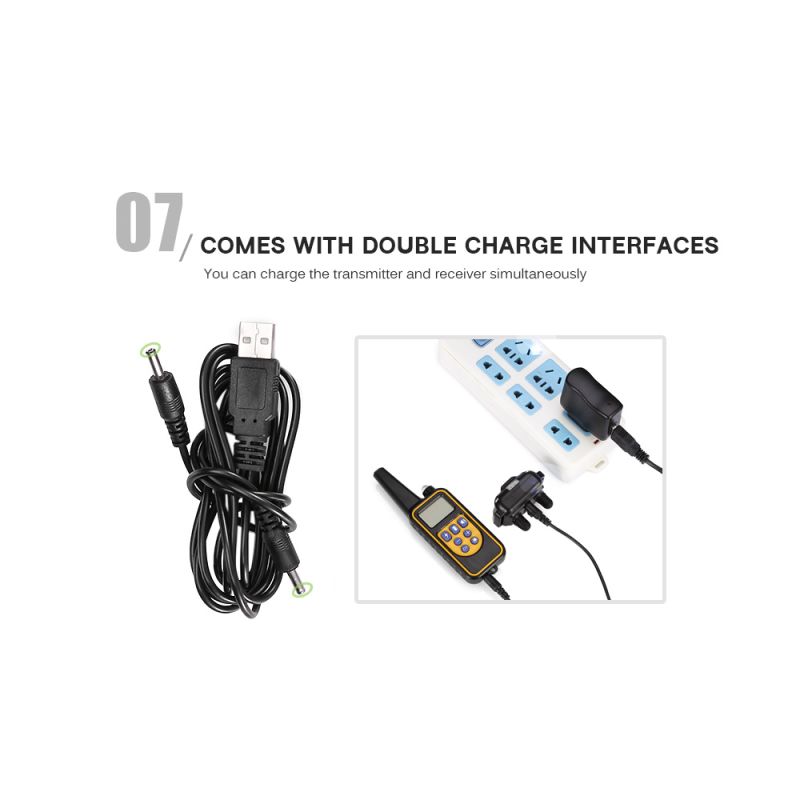 800m Electric Dog Collan Colllar PET control remoto impermeable recargable con pantalla LCD para todos los collares de tope de corteza