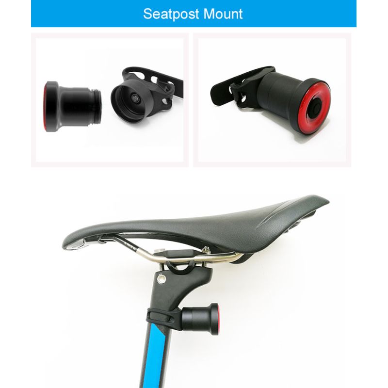 Xlite100 Intelligent Bike Tail Light USB Smart Bicycle Freno Trasero Luz de seguridad Linterna de advertencia visual