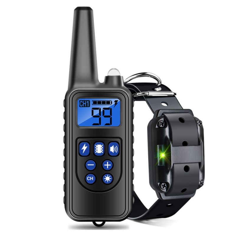 Collar de entrenamiento para perros de 800 m, dispositivo de entrenamiento para perros IP7, resistente al agua, Control remoto para mascotas, collar de perro recargable