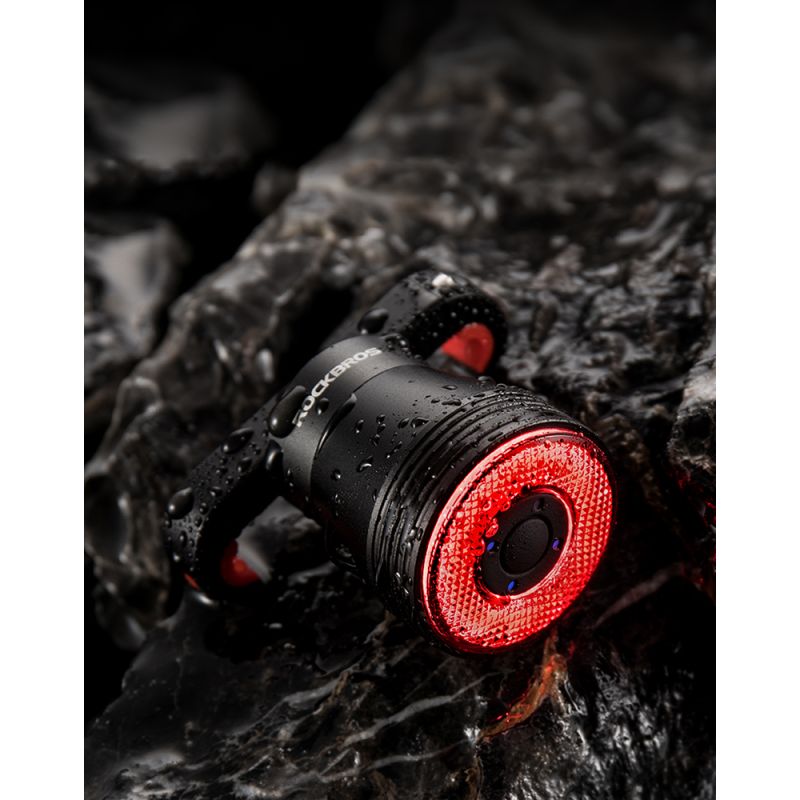 ROCKBROS Q5 Bicicleta Inteligente Auto Freno Detección Luz IPx6 Impermeable LED Carga Ciclismo Luz trasera Bicicleta Luz trasera