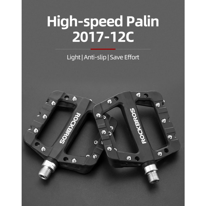 Rodamientos ultraligeros ROCKBROS, pedales de bicicleta, pedales de nailon para ciclismo de carretera, pedales bmx Mtb, plataforma plana, accesorios de piezas de bicicleta