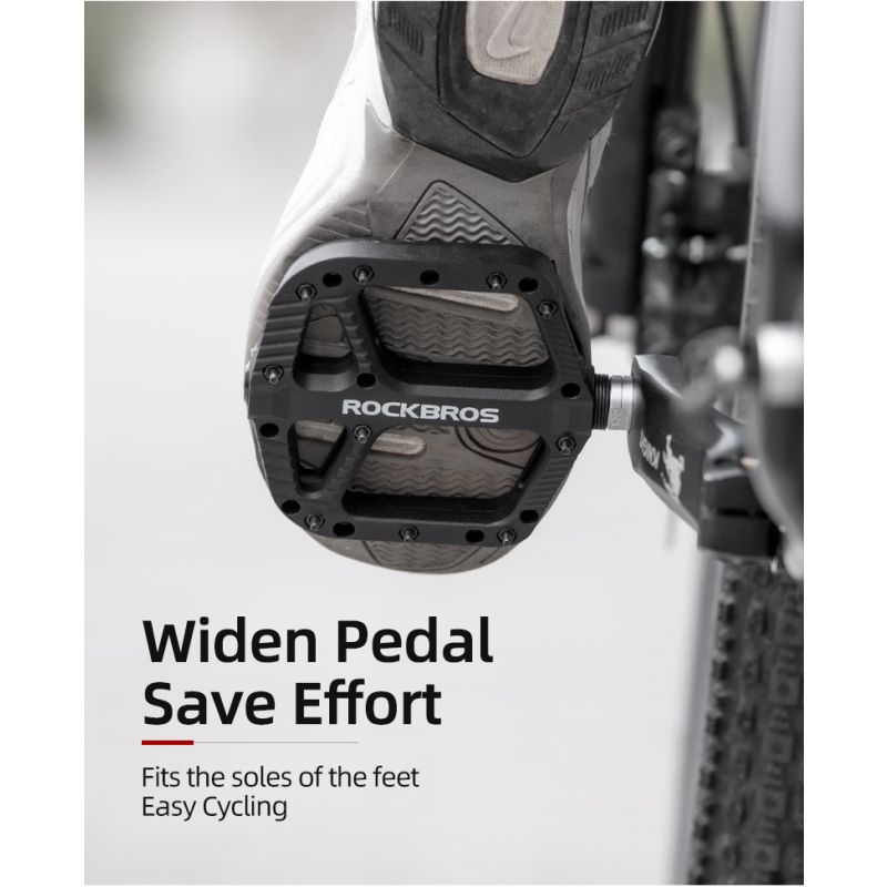 Rodamientos ultraligeros ROCKBROS, pedales de bicicleta, pedales de nailon para ciclismo de carretera, pedales bmx Mtb, plataforma plana, accesorios de piezas de bicicleta