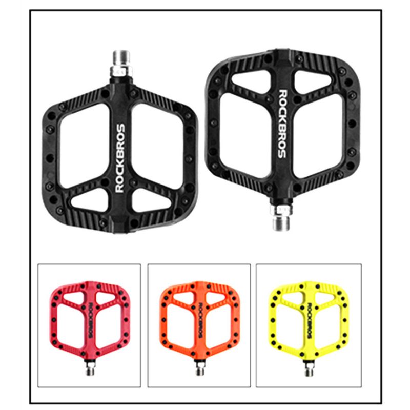 Rodamientos ultraligeros ROCKBROS, pedales de bicicleta, pedales de nailon para ciclismo de carretera, pedales bmx Mtb, plataforma plana, accesorios de piezas de bicicleta