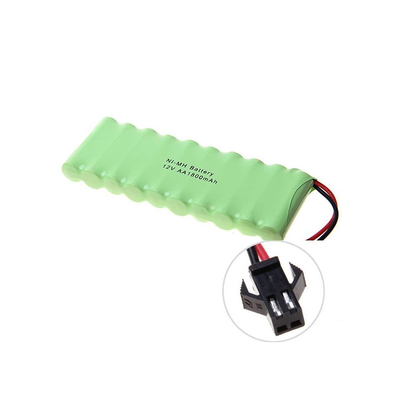 Batería recargable de 12 V AA, 1800 mAh, Ni-MH, con enchufe SM grande