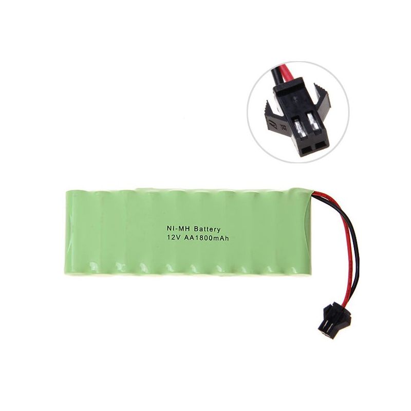 Batería recargable de 12 V AA, 1800 mAh, Ni-MH, con enchufe SM grande