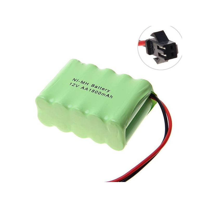 Batería recargable con enchufe SM Ni-MH de 12 V AA y 1800 mAh