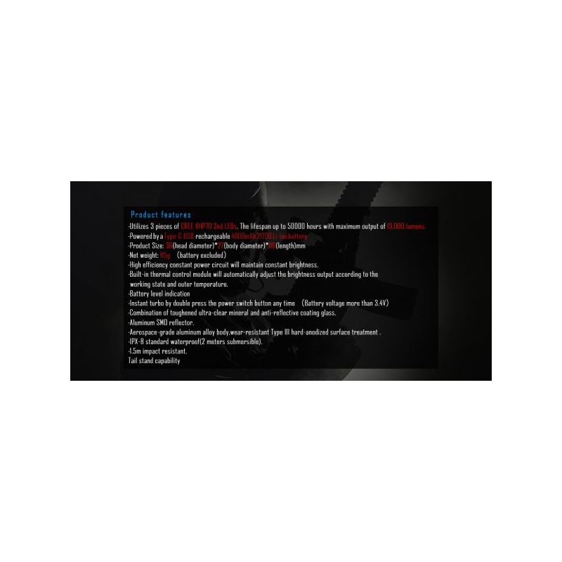 Imalent ms03 xHP70 2nd LED 13000 lúmenes 324 metros 21700 Batería EDC Linterna