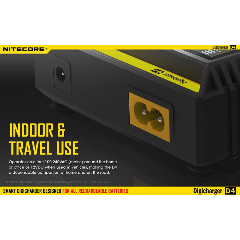 Nitecore D4 Digicharger LCD Mostrar batería Nitecore Charger Intelligent 2.0 Fit Li-Ion 18650 14500 16340 26650