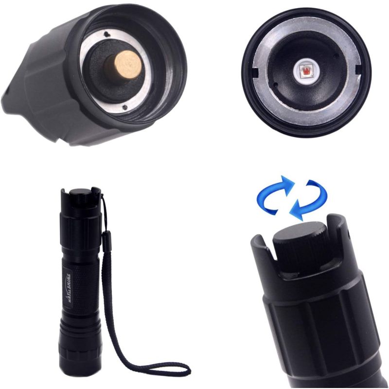 Linterna LED IR UltraFire 940nm, luz de visión nocturna infrarroja de enfoque ajustable, iluminador IR de caza de atenuación continua para dispositivos de visión nocturna