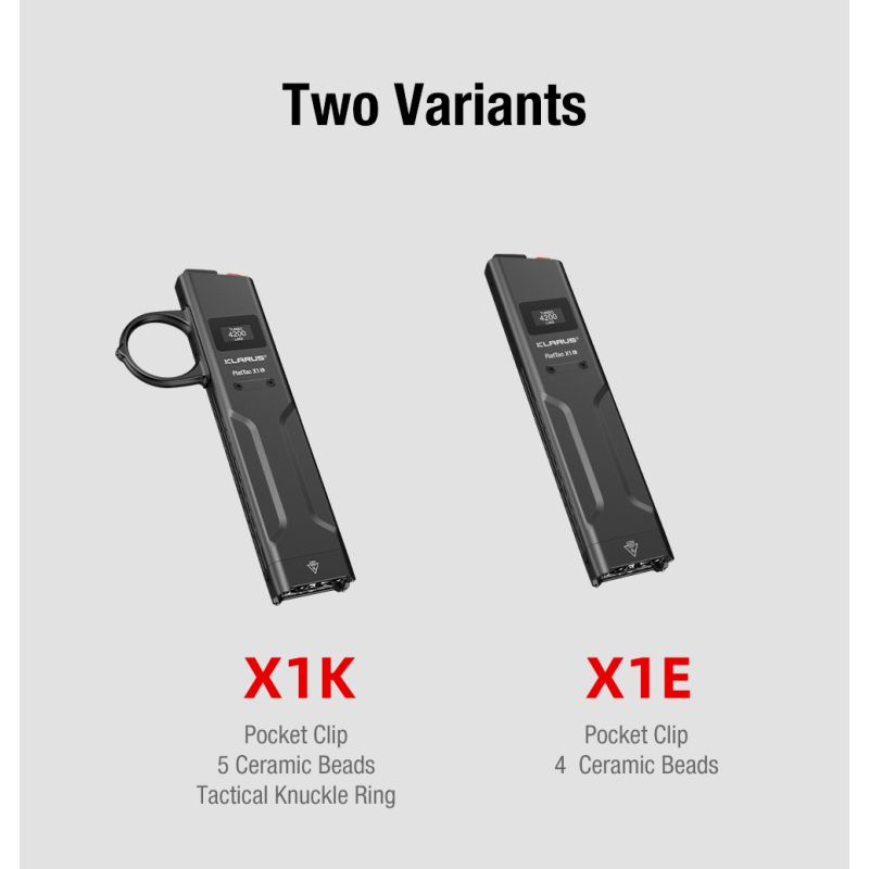 Klarus X1 Ultra-thin EDC Tactical Flashlight Luminus SST-70 LED 4200LM Outdoor Emergency Torch Light