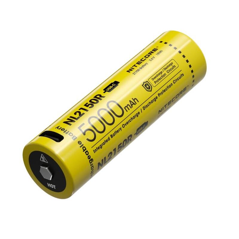 Nitecore NL2150R 5000mAh 3.6V 18WH 21700 Batería recargable de iones de litio USB-C