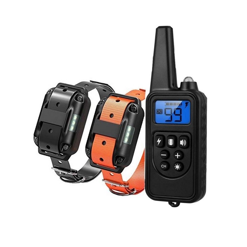 800m Electric Dog Training Colllar PET control remoto impermeable recargable con pantalla LCD para todo el tamaño de la vibración de choque