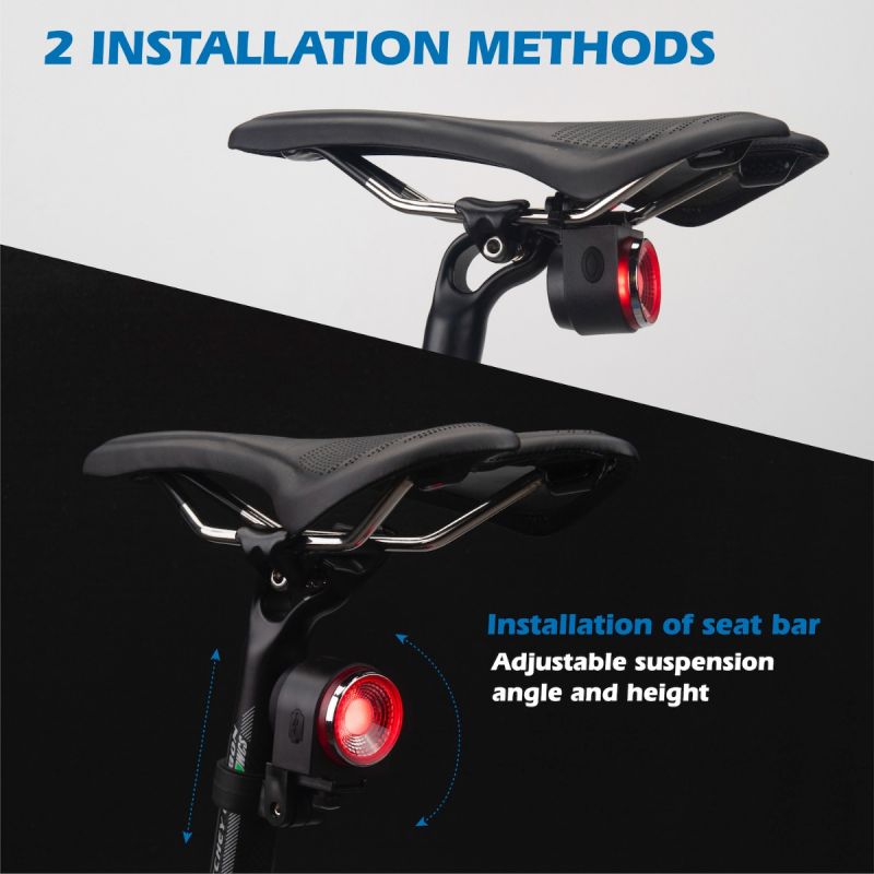 ANTUSI A8 Bicicleta de carretera Bloqueo de alarma antirrobo Freno automático Luz trasera de ciclismo Control remoto Luz trasera de bicicleta MTB Timbre inalámbrico