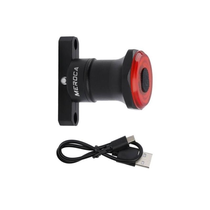 MEROCA MX2 Sensor inteligente Luz trasera de freno Luz de bicicleta de montaña Luz de carga USB Bicicleta de carretera Luz trasera de conducción nocturna