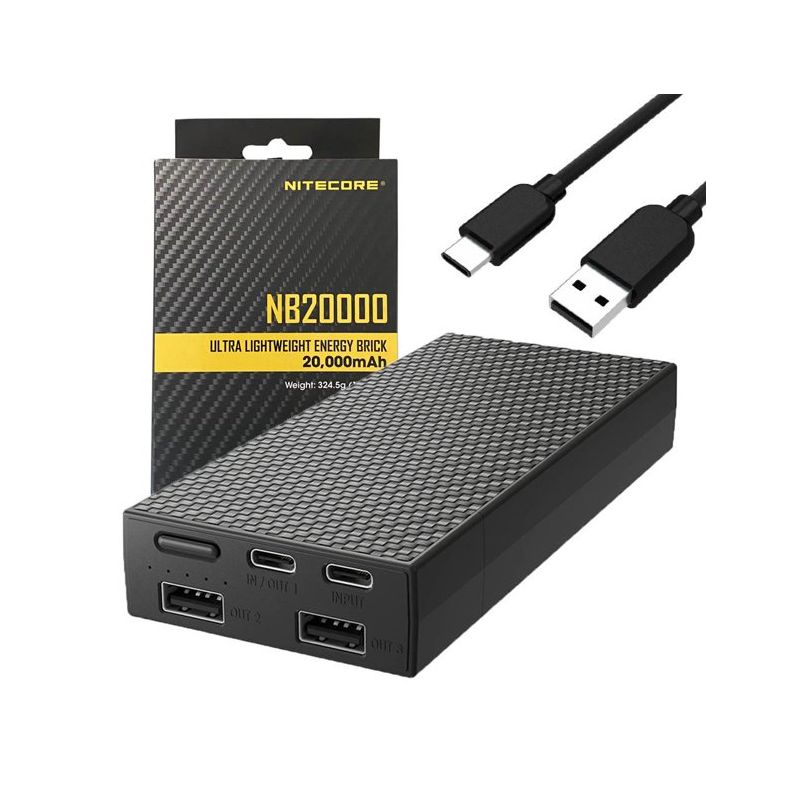 Banco de energía Nitecore NB20000 QC de doble puerto USB / USB-C 20000mAh