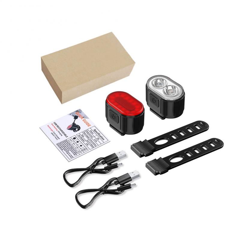 Luz de bicicleta recargable USB Luz delantera de bicicleta blanca impermeable / Luz trasera de bicicleta roja