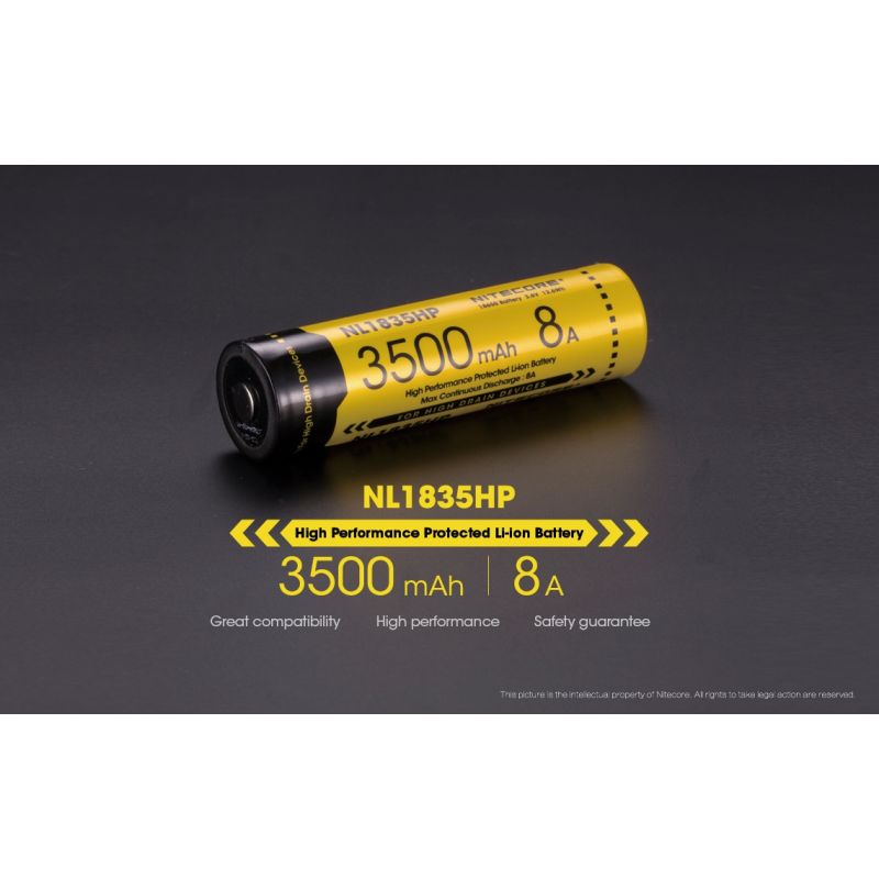 Nitecore NL1835HP 3500mAh 3.6V 12.6WH 8A Batería de alto rendimiento 18650