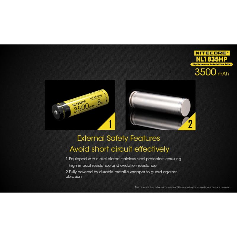 Nitecore NL1835HP 3500mAh 3.6V 12.6WH 8A Batería de alto rendimiento 18650