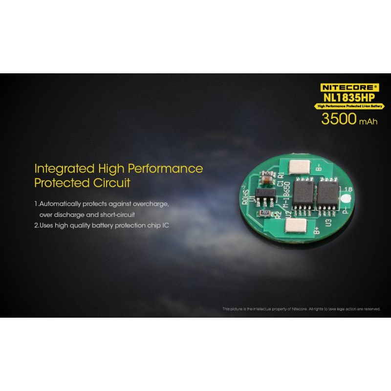 Nitecore NL1835HP 3500mAh 3.6V 12.6WH 8A Batería de alto rendimiento 18650