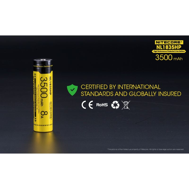 Nitecore NL1835HP 3500mAh 3.6V 12.6WH 8A Batería de alto rendimiento 18650
