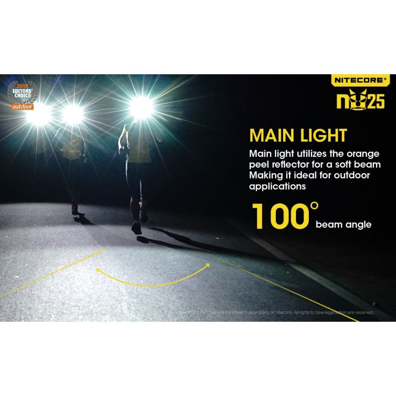 Nitecore NU25 XP-G2 S3 LED 360 Lumens LED Faro recargable