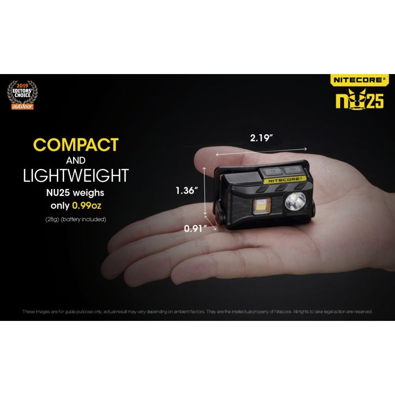 Nitecore NU25 XP-G2 S3 LED 360 Lumens LED Faro recargable