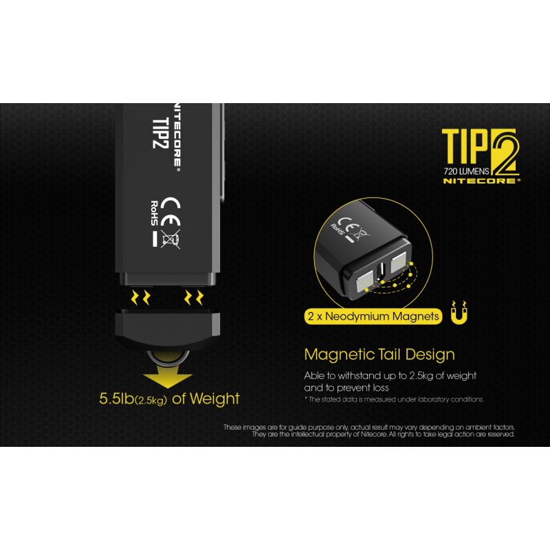 Nitecore Tip2 XP-G3 S3 LED 720 Lumens USB Llavero recargable Linterna