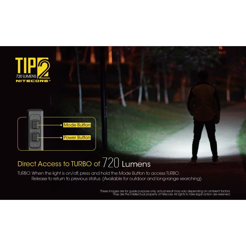 Nitecore Tip2 XP-G3 S3 LED 720 Lumens USB Llavero recargable Linterna