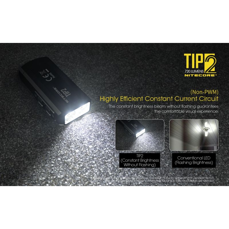 Nitecore Tip2 XP-G3 S3 LED 720 Lumens USB Llavero recargable Linterna