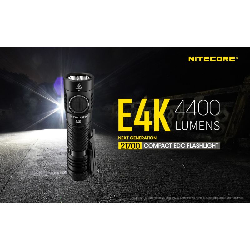 Nitecore E4K 4 x XP-L2 V6 LED 4400 Lumenses 21700 Linterna de la batería