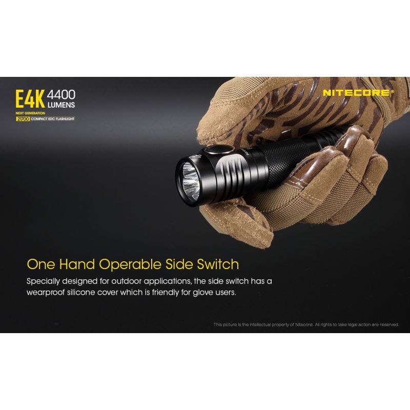 Nitecore E4K 4 x XP-L2 V6 LED 4400 Lumenses 21700 Linterna de la batería