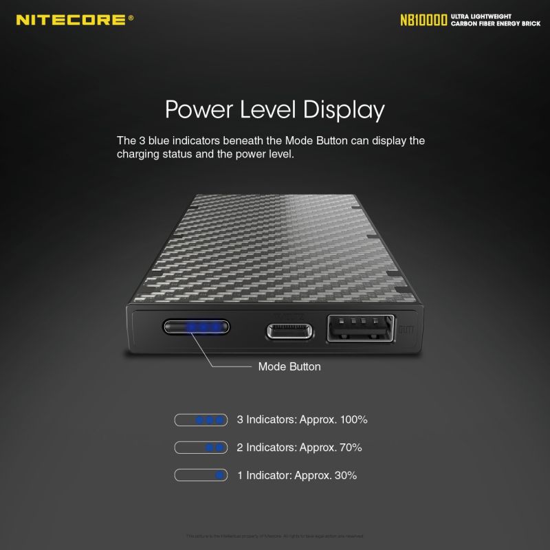Nitecore NB10000 QC Dual Puerto USB / USB-C 10000mAh Power Bank