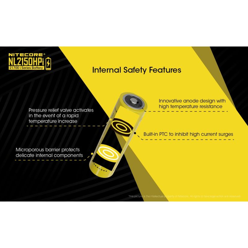 Nitecore NL2150HPI 5000mAh 3.6V 18WH 21700 Batería recargable de iones de litio
