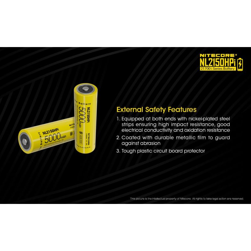 Nitecore NL2150HPI 5000mAh 3.6V 18WH 21700 Batería recargable de iones de litio