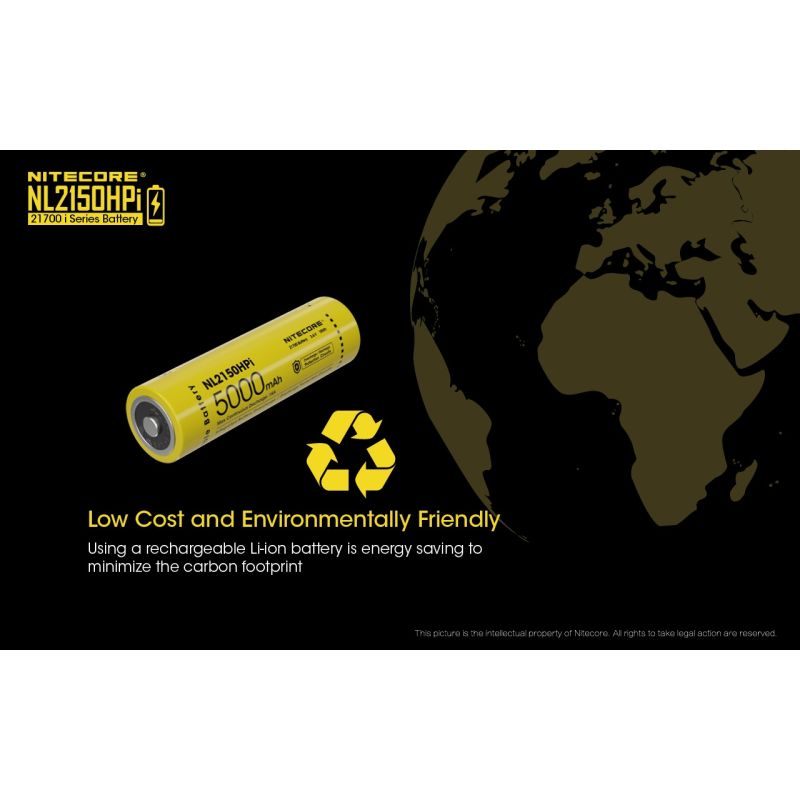Nitecore NL2150HPI 5000mAh 3.6V 18WH 21700 Batería recargable de iones de litio