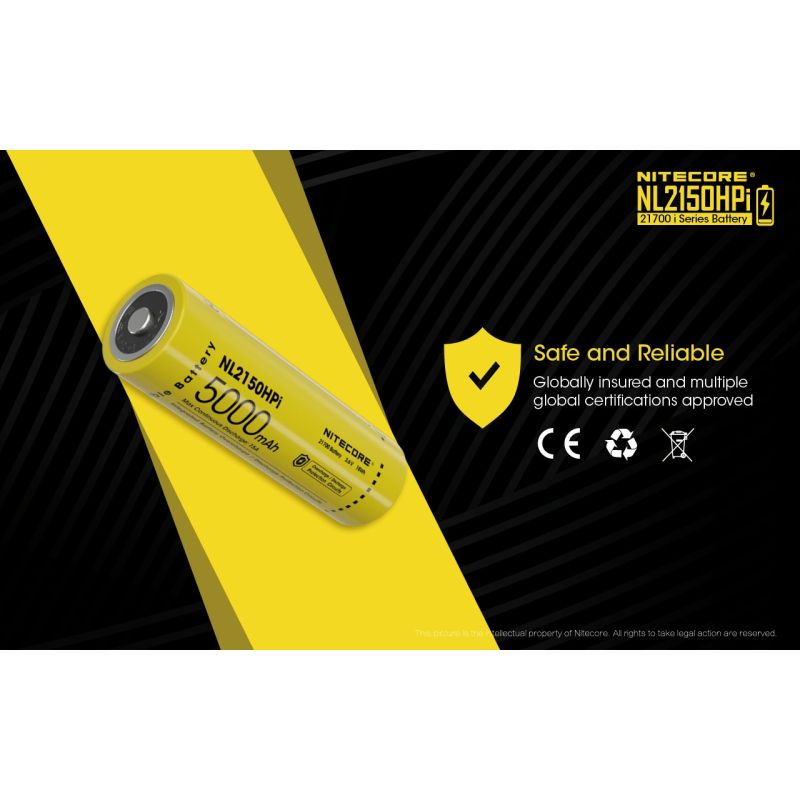 Nitecore NL2150HPI 5000mAh 3.6V 18WH 21700 Batería recargable de iones de litio