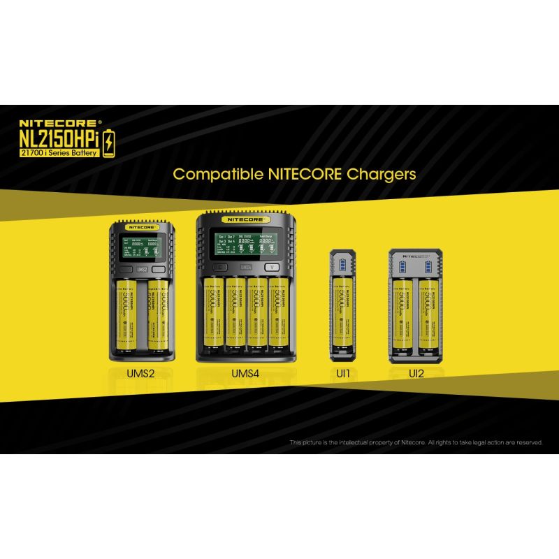 Nitecore NL2150HPI 5000mAh 3.6V 18WH 21700 Batería recargable de iones de litio