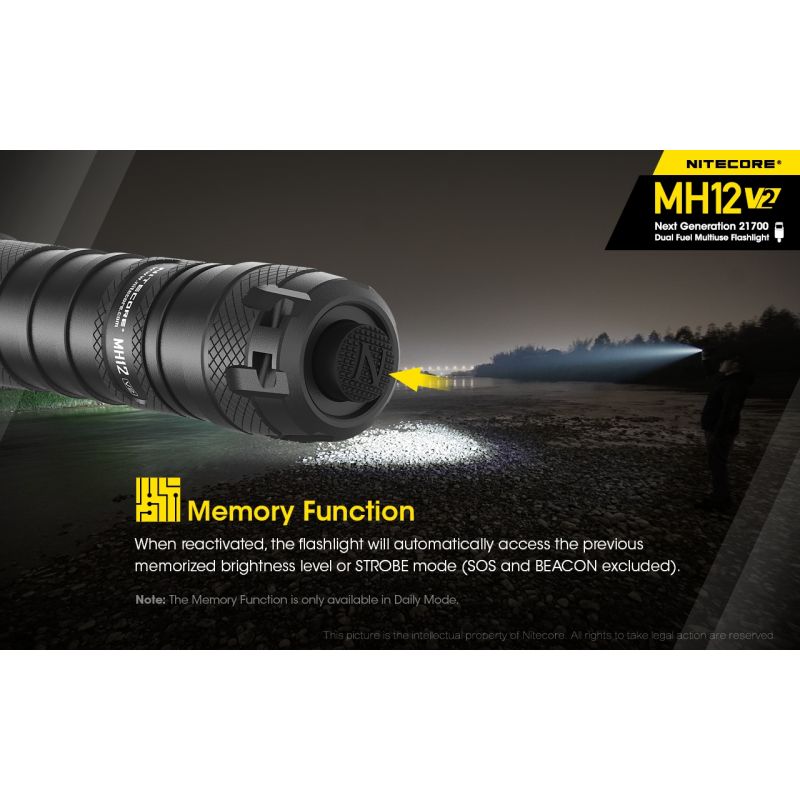 Nitecore MH12 V2 XP-L2 V6 LED 1200 Lumenses 21700 Linterna de la batería