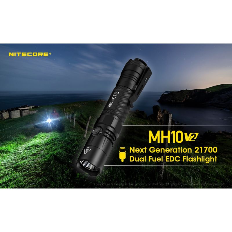 Nitecore MH10 V2 XP-L2 V6 LED 1200 Lumens USB-C Carga 21700 Linterna de la batería
