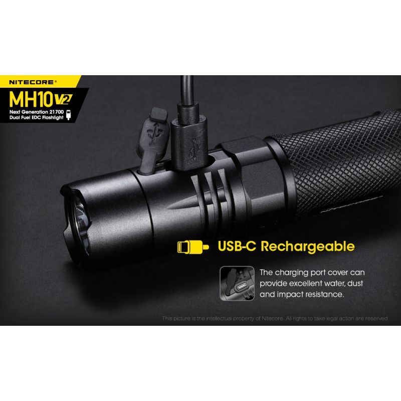 Nitecore MH10 V2 XP-L2 V6 LED 1200 Lumens USB-C Carga 21700 Linterna de la batería