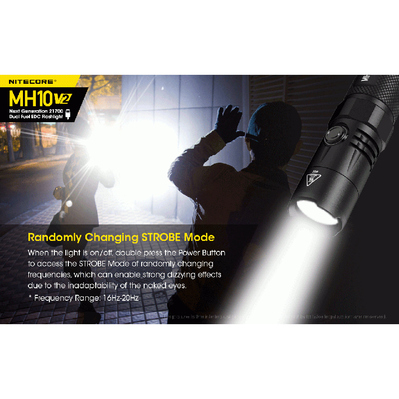 Nitecore MH10 V2 XP-L2 V6 LED 1200 Lumens USB-C Carga 21700 Linterna de la batería