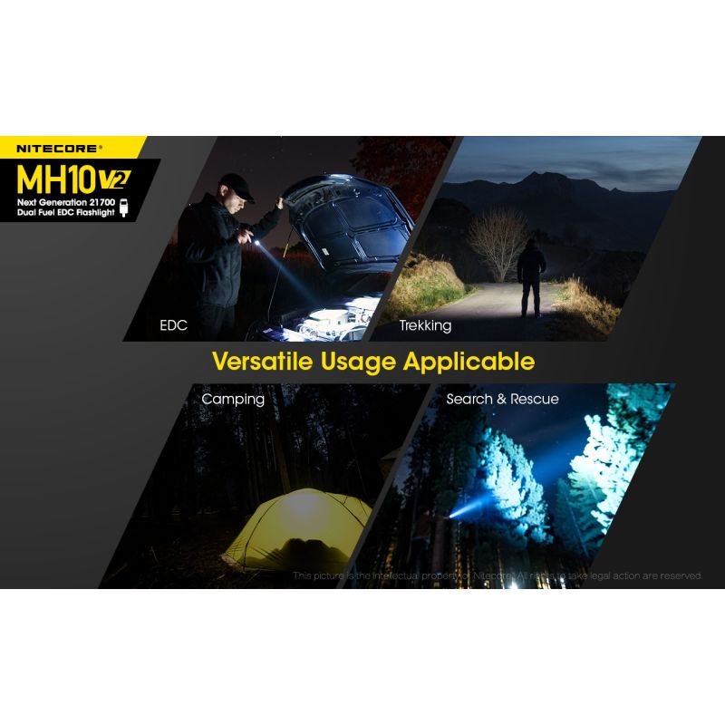 Nitecore MH10 V2 XP-L2 V6 LED 1200 Lumens USB-C Carga 21700 Linterna de la batería