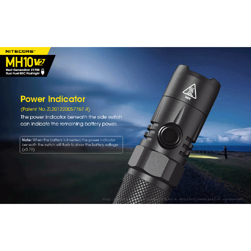 Nitecore MH10 V2 XP-L2 V6 LED 1200 Lumens USB-C Carga 21700 Linterna de la batería
