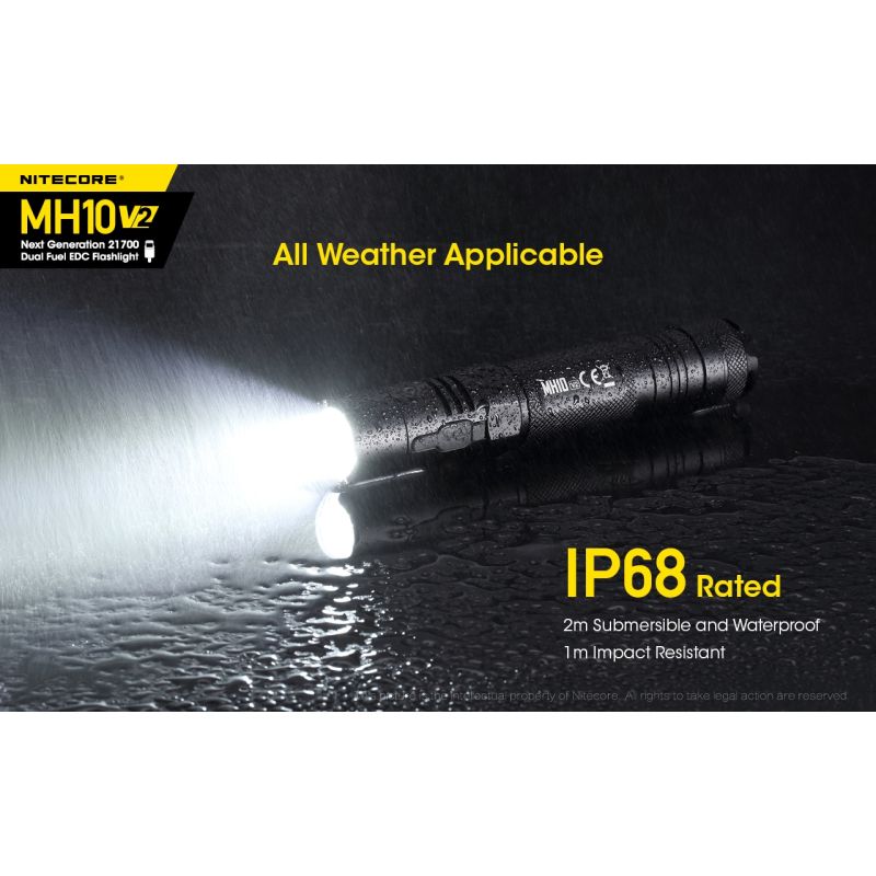 Nitecore MH10 V2 XP-L2 V6 LED 1200 Lumens USB-C Carga 21700 Linterna de la batería