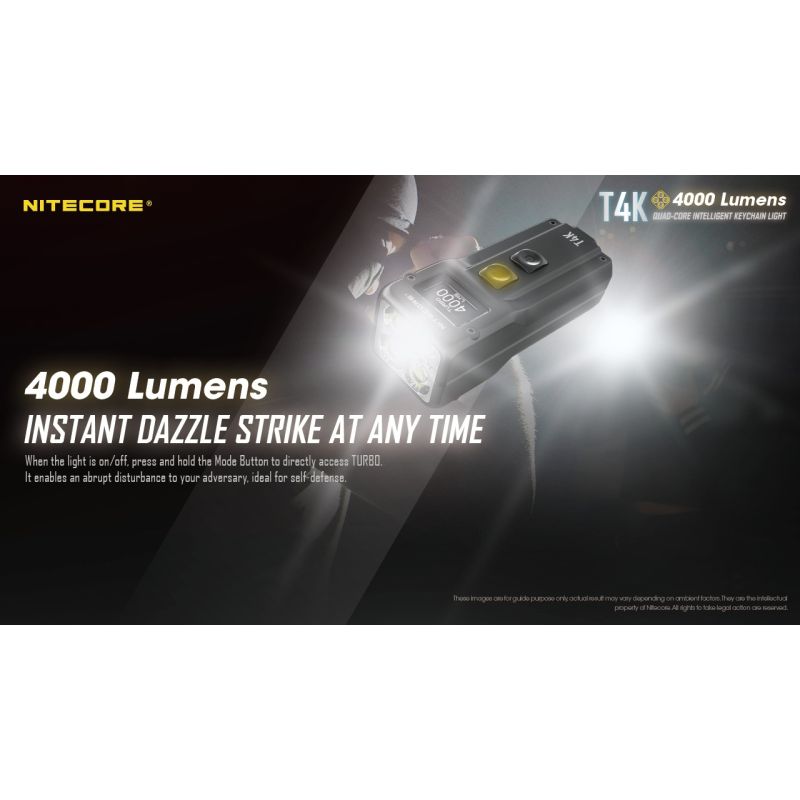 Nitecore T4K 4 x xp-l2 v6 leds 4000 lúmenes batería incorporada usando la linterna de llavero portátil de carga USB-C