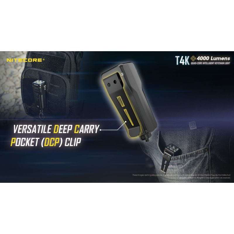 Nitecore T4K 4 x xp-l2 v6 leds 4000 lúmenes batería incorporada usando la linterna de llavero portátil de carga USB-C